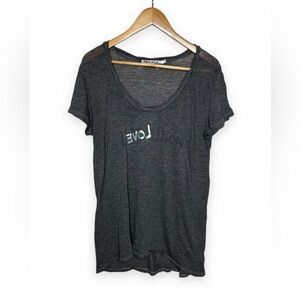 Pam & Gela heather gray short-sleeve t-shirt metallic "LOVE" graphic Size L